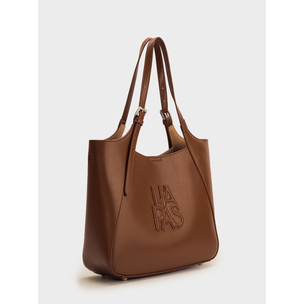 Túi Tote Camel Nâu HAPAS Dập Nổi Cỡ Lớn Size 33 - TOT250697-BR | BigBuy360 - bigbuy360.vn