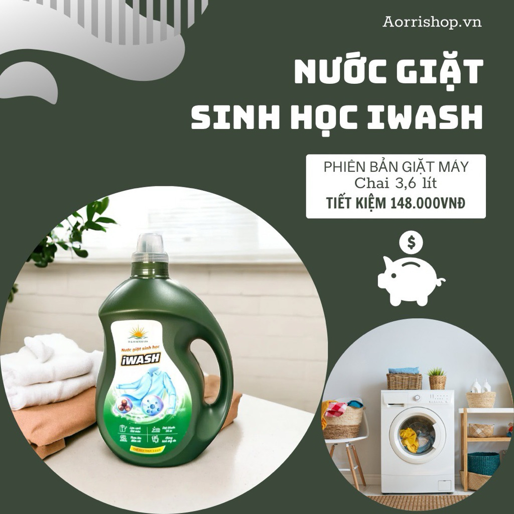 Nước Giặt Sinh Học IWASH ( màu xanh lá )