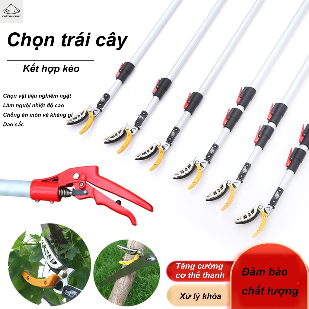 kéo cắt cành hái hoa quả trên cao đa năng dài 3,4 mét