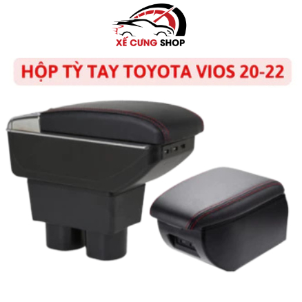 Tỳ tay VIOS cao cấp đời 2020 - 2022 (mẫu 2 chân cốc) - Bảo hành 12 tháng