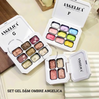 Gel Dặm Ombre Nail ANGELICA - Hộp 9 Ô Gel Dặm Ombre Cao Cấp Màu Siêu Đẹp