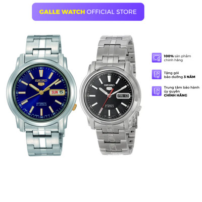 Đồng hồ cơ Nam Seiko 5 SNKL79+SNKL83 dây đeo thép cao cấp, kính cứng Hardlex, chống nước 3ATM
