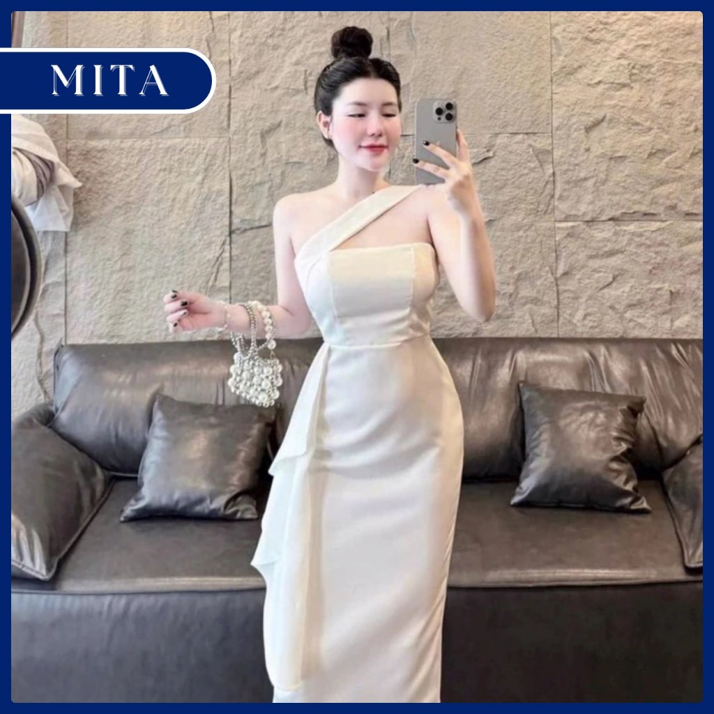 Đầm Body Xẻ Sau Bèo Tà Sang Trọng Thanh Lịch Phù Hợp Đi Tiệc-J17-mita.hottrend