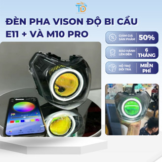 Đèn pha vison độ bi cầu E11+ và M10 pro công suất 65w lắp cho xe vision từ 2014 tới 2020 Pha đèn