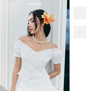  Áo Nữ Off Shoulder Lacey Impress Chất Vải Cotton thêu họa tiết si xịn Thoải mái WKI079,SOMEHOW 