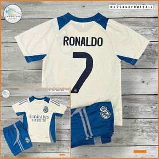  Áo Bóng Đá Trẻ Em  2025 - Ronaldo Số 7 In Tên Số Theo Yêu Cầu Vải Mát Size 19kg - 45kg 