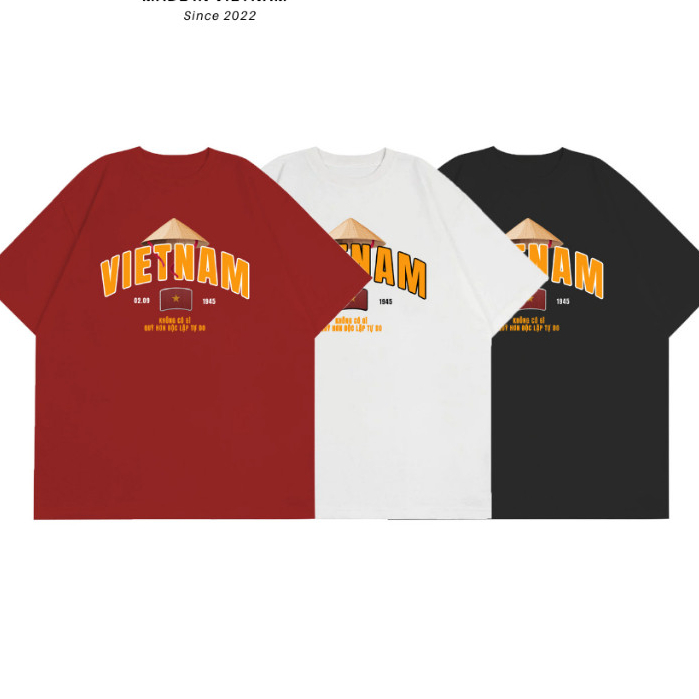 Áo Thun Việt Nam " Độc lập- Tự do- Hạnh phúc "Áo Thun Nam Nữ Unisex chất cotton thoáng mát