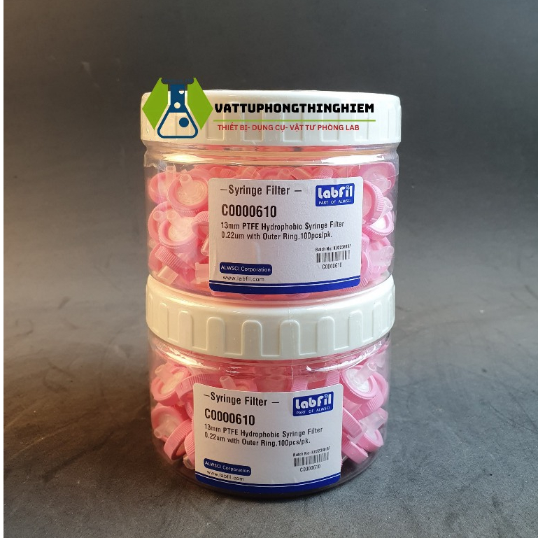 Đầu Lọc PTFE Hydrophobic (Kỵ Nước) Syringe Filter 13mm 0.22um – C0000610