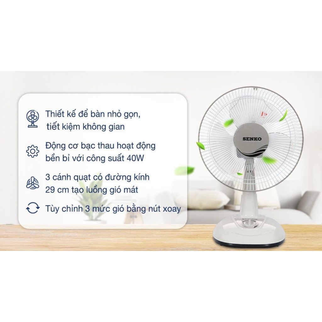Quạt bàn Senko 3 cánh B1213 40W