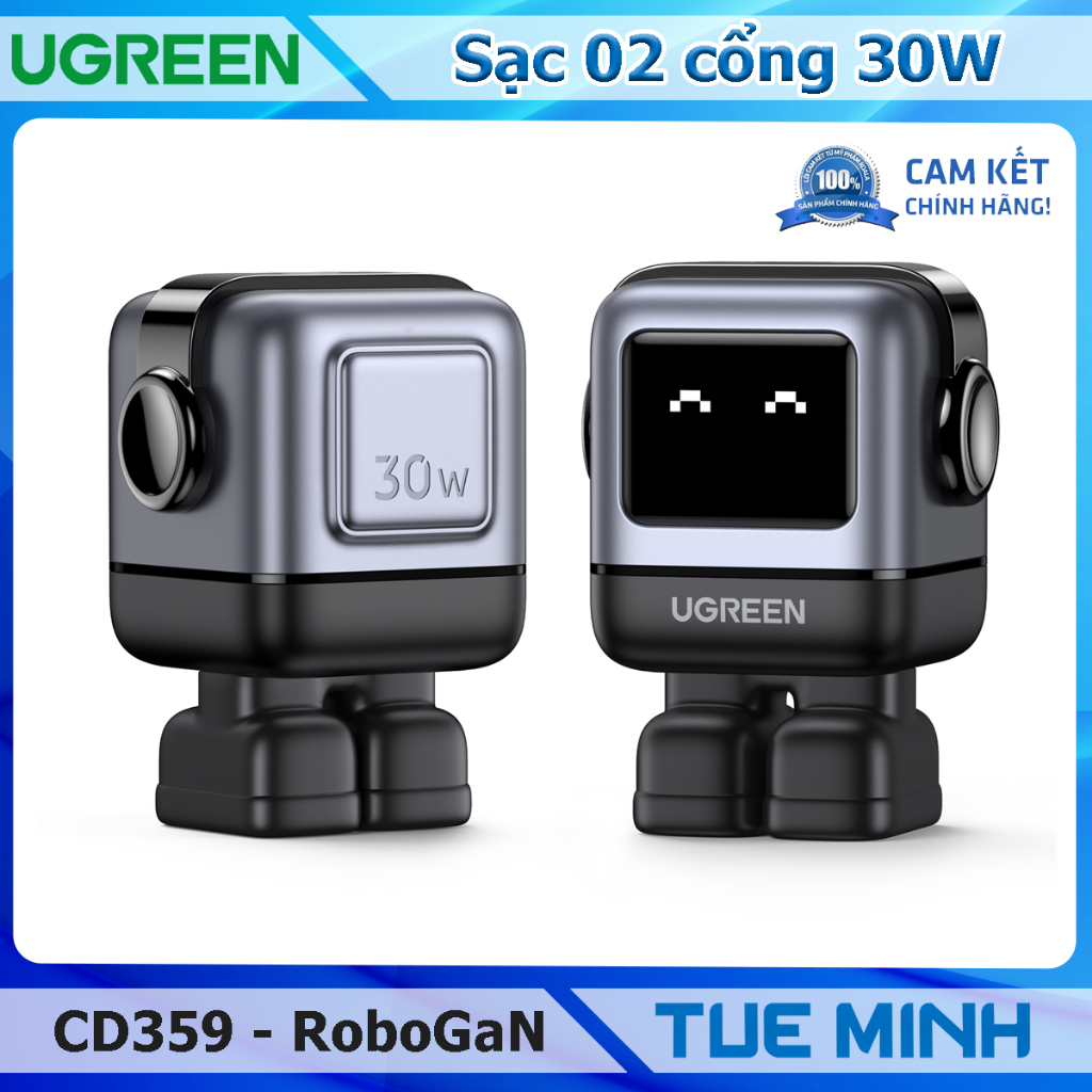 Sạc nhanh 30W Ugreen RoboGaN Mini CD359