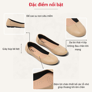 Giày Búp Bê Da Thật Đế Mềm Khoét Tim Pixie X831