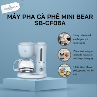 Máy Pha Cà Phê Mini Bear 600ML SB-CF06A | Pha 6 tách cafe 1 lúc, điều chỉnh thông minh - Bảo hành 18 tháng