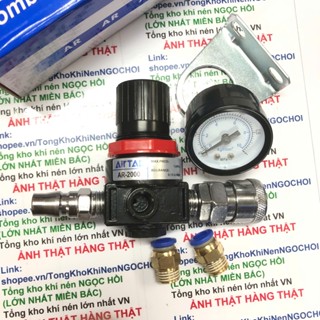  ẢNH HÀNG THẬT  ĐỦ PHỤ KIỆN  Điều áp Van tăng giảm áp xuất khí nén AR2000 có kèm nối nhanh ống hơi 4 6 8 10 12mm AR-2000 
