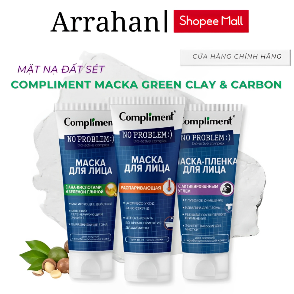 Mặt Nạ Đất Sét Compliment Macka Giúp Kiềm Dầu Giảm Mụn Làm Sạch Cho Da 80ml