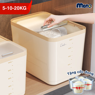 (MỚI) Thùng đựng gạo nắp trượt thông minh MONO chống ẩm, côn trùng , Thùng đựng gạo 5-10-20kg 2025