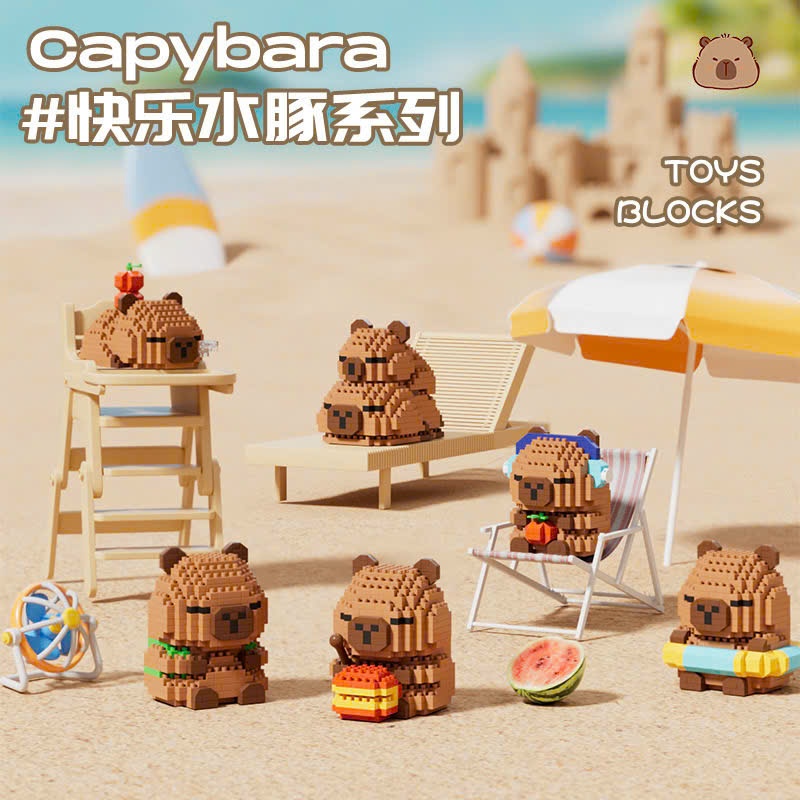 Mô Hình Lắp Ráp Capybara Hoạt Hình Dễ Thương – Trang Trí Bàn Học, Góc Làm Việc Mini Độc Đáo