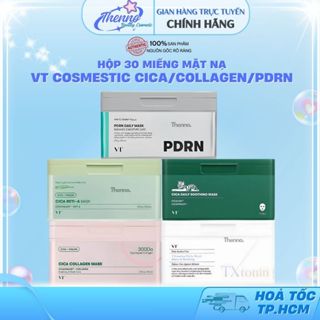 Hộp 30 Miếng Mặt Nạ Dưỡng Da & Làm Sáng Da Hằng Ngày VT Cosmetics PDRN/Collagen/Cica Dailly Soothing Mask Hàn Quốc