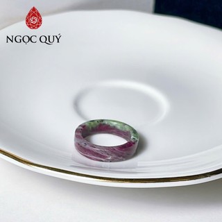 Nhẫn đá Ruby Nam Phi bản hẹ và vuông  - Ngọc Quý
