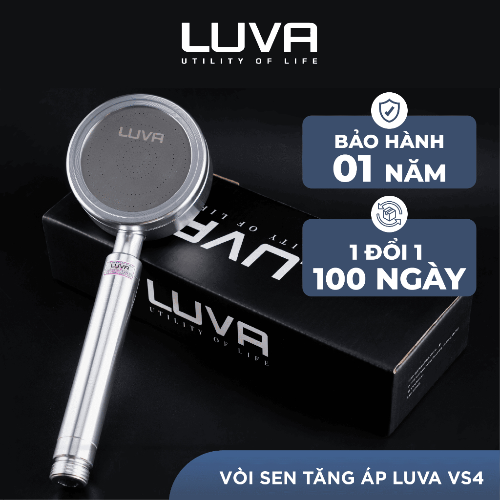 Vòi sen tăng áp LUVA VS4/VS5 Inox 304 bảo hành 1 năm, đổi lỗi 100 ngày, nhôm đúc nguyên khối