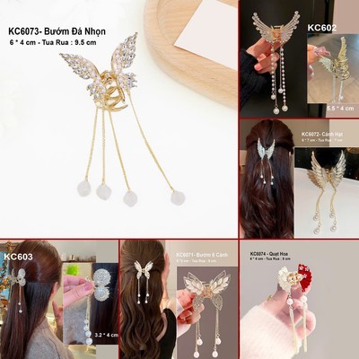 GOTI Kẹp Tóc Nữ Kiểu Kẹp Cua Nữa Đầu Hình Bướm Đá Nhọn Dành Cho Nữ - Quà Tặng 20/10 8/3 KC6073