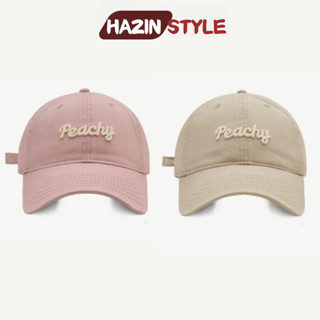 Mũ lưỡi trai HAZIN thêu chữ Peachy form cứng, nón lưỡi trai thời trang nhiều màu dành cho nam nữ đi học đi chơi