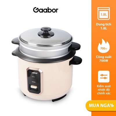 Nồi cơm điện 1.8L Gaabo RC-40M01A công suất 700W đa năng nấu và hấp cùng lúc chống dính an toàn phù hợp 4 - 5 người ăn
