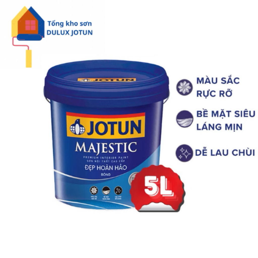 5L - Sơn Jotun Majestic Đẹp Hoàn Hảo Bóng trong nhà