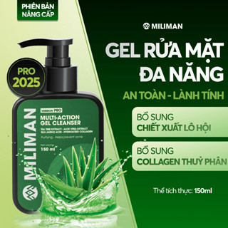 Combo 2 sữa rửa mặt dành cho nam giúp sạch sâu, ngừa mụn, lành tính với mọi loại da - Gel rửa mặt đa năng 150ml Miliman