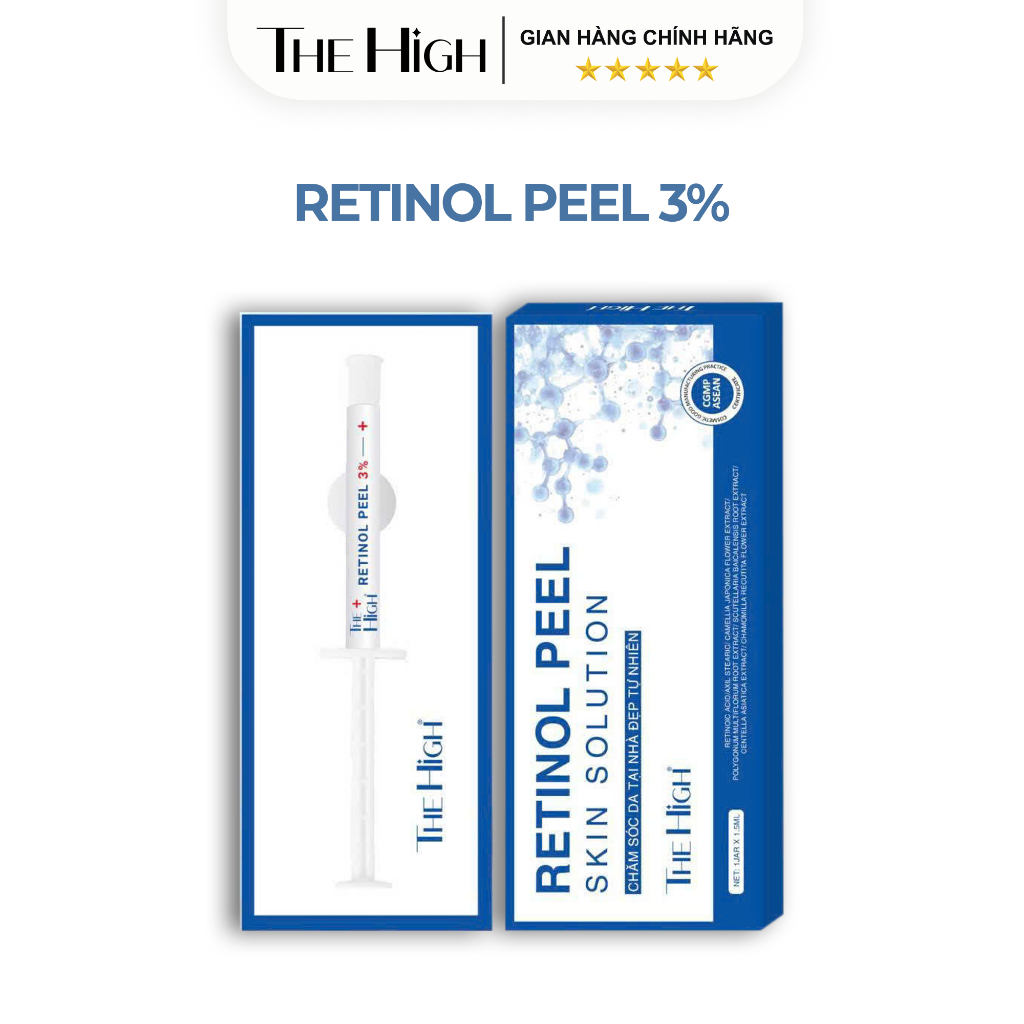 Tinh chất The High Retinol Peel 3% Skin solution [Tặng mặt nạ tế bào gốc & sữa rửa mặt dịu nhẹ cho d