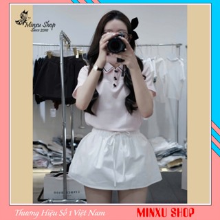 Áo Polo Nữ Chất Cotton Cổ Phối Viền, Cúc Nơ Xinh Xắn Hàng QC Minxu Shop POLO26