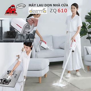 Máy lau nhà hơi nước nóng Deerma ZQ610 công suất 1300W diệt khuẩn không hoá chất, Cây lau nhà hơi nước khử khuẩn BH 1năm