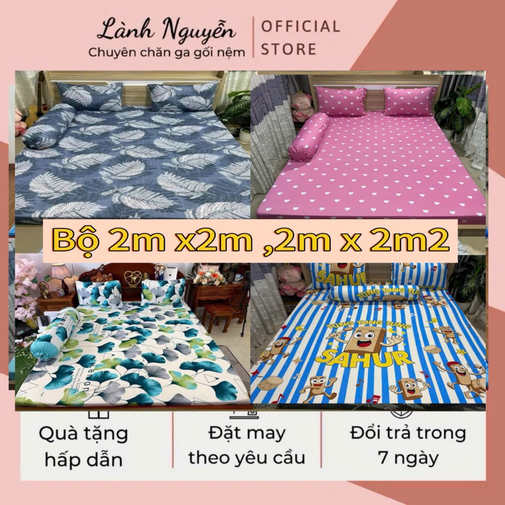 Bộ ga thun lạnh nhiều màu 2m*2m,2m*2m2