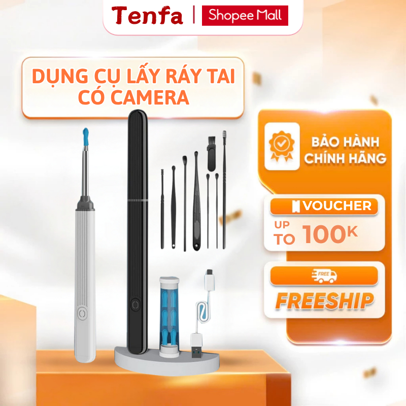 Dụng Cụ Lấy Ráy Tai  Có Gắn Camera Nội Soi Full HD Đa Năng Hình Ảnh Sắc Nét Pin Sạc Nhanh