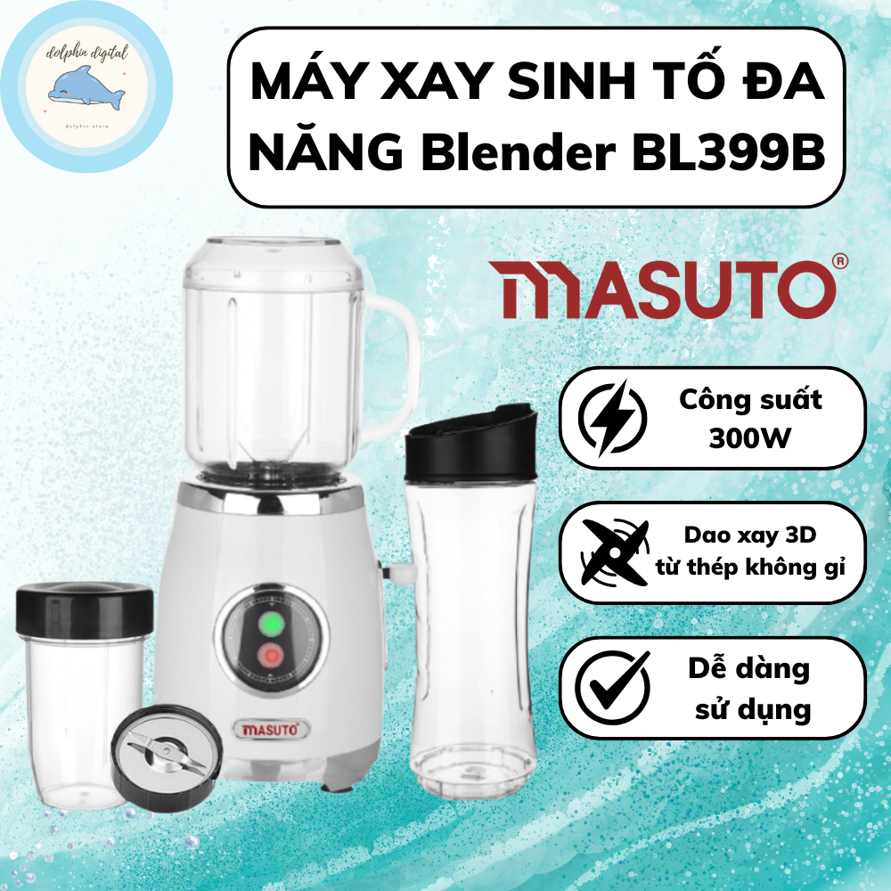 Máy xay sinh tố Masuto Blender - Máy xay sinh tố đa năng - Công suất 600W , động cơ siêu mạnh