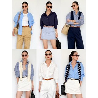 Áo Sơ Mi Nữ Oversize Phong Cách Quý Cô Parisian Chất Mượt Không Nhăn Công Sở Đi Làm Đi Chơi | 4276 | Lana Official