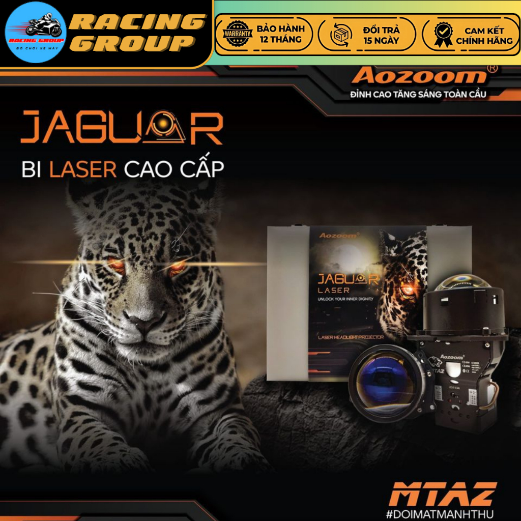 Aozoom Jaguar Lazer, Đèn Bi Laser Aozoom Jaguar Công Suất 65W Tản Nhiệt Siêu Việt - Bảo Hành 3 Năm