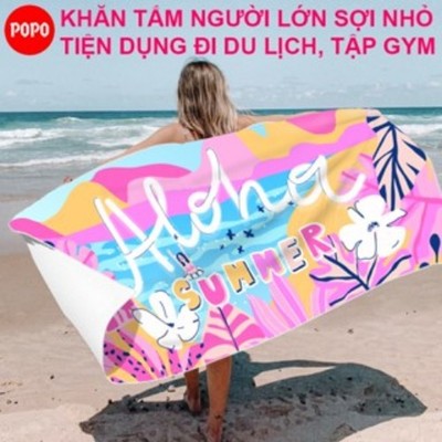 Khăn tắm người lớn sợi nhỏ 80x160cm thấm hút nhanh, khăn đi bơi, tập thể dục, đi du lịch POPO BT2