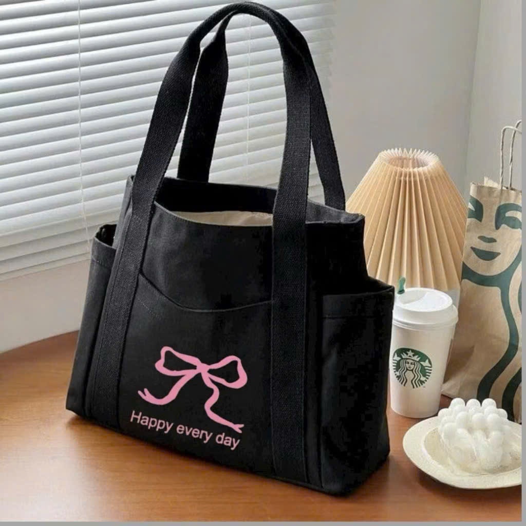 TÚI TOTE VẢI CANVAS ĐEO VAI IN  HOẠ TIẾT FORM RỘNG CHO NÀNG NĂNG ĐỘNG | BigBuy360 - bigbuy360.vn