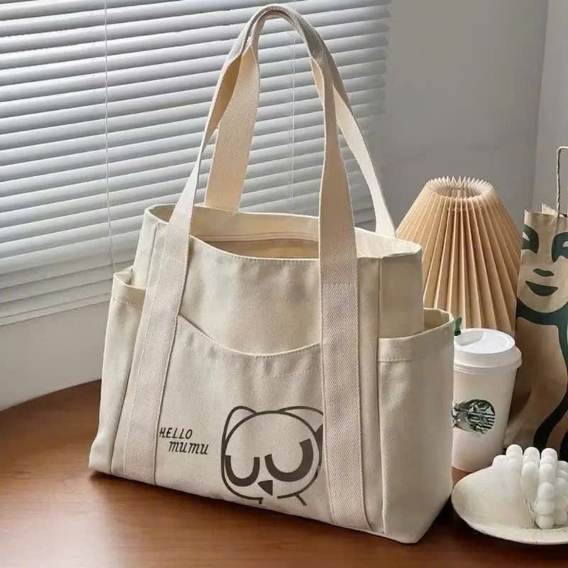 TÚI TOTE VẢI CANVAS ĐEO VAI IN  HOẠ TIẾT FORM RỘNG CHO NÀNG NĂNG ĐỘNG | BigBuy360 - bigbuy360.vn