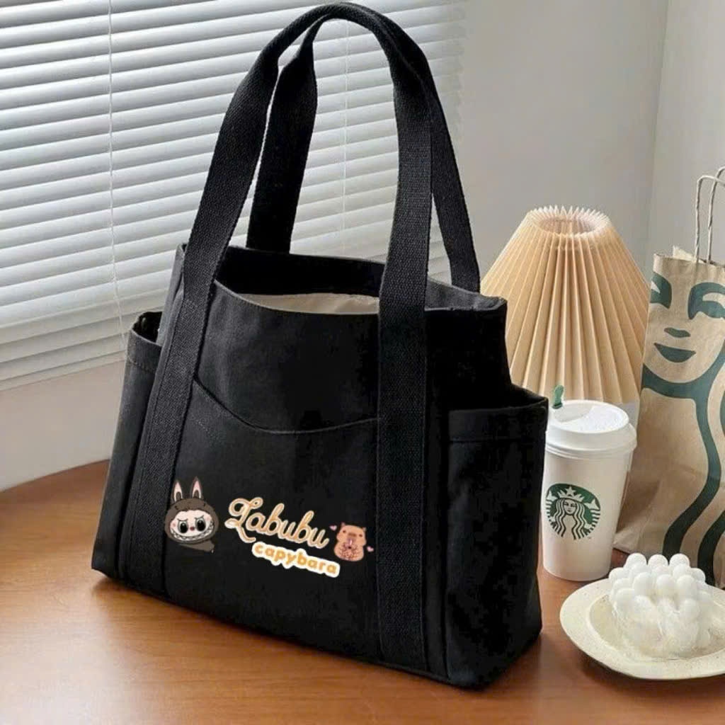 TÚI TOTE VẢI CANVAS ĐEO VAI IN  HOẠ TIẾT FORM RỘNG CHO NÀNG NĂNG ĐỘNG | BigBuy360 - bigbuy360.vn