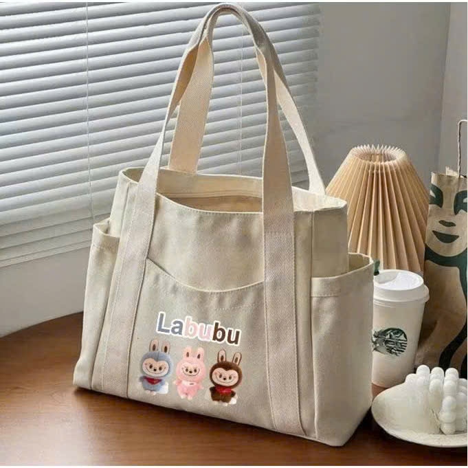 TÚI TOTE VẢI CANVAS ĐEO VAI IN  HOẠ TIẾT FORM RỘNG CHO NÀNG NĂNG ĐỘNG | BigBuy360 - bigbuy360.vn