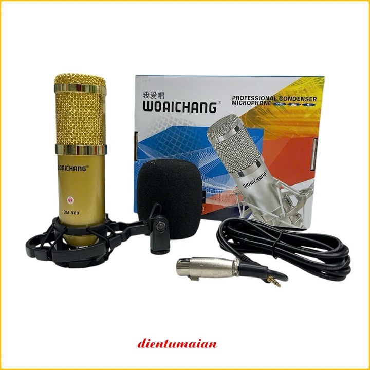 Mic thu âm-Livestream cho Mixer,Souncard BM900 WOAICHANG  kèm đủ phụ kiện,Thu âm nhẹ chống ồn