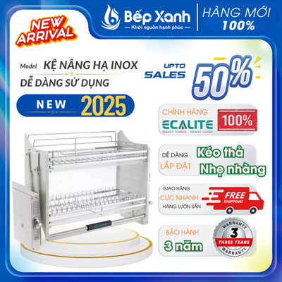 Kệ chén di động tủ trên Lift-Basket Ecalite EL-BL800W - Ngang 80cm