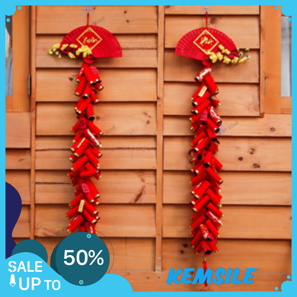 Chùm Pháo Giấy Đỏ Mô Hình Dài 130CM PG03  Trang Trí Ngày Xuân KEMSS037