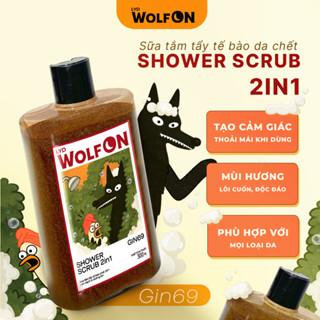 Sữa Tắm Nam Giới 2IN1 Tẩy Tế Bào Chết LYD Wolf ON Shower Scrub Gin69 Sạch Sâu, Mịn Da 50ml, 300ml, 350ml