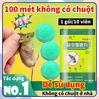 ThuỐc ĐuỔi ChuỘt Trong Nhà Băng PhiẾn ĐuỔi ChuỘt(1Gói 10 Viên)Thành PhẦn ThỰc VẬt An Toàn, Không ĐỘc HẠi  Băng PhiẾn Xua