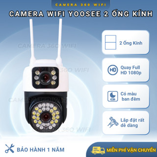 Camera 2 mắt ngoài trời Yoosee 34 led - xem đêm có màu sắc nét - đàm thoại 2 chiều - bảo hành 1 năm
