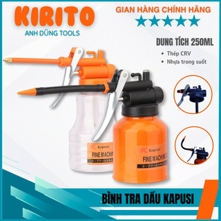 Bình tra dầu, bình châm dầu, bình xịt dầu nhớt 250ml Kapusi | Bình Vịt Dầu Loại Sắt & Nhựa Trong