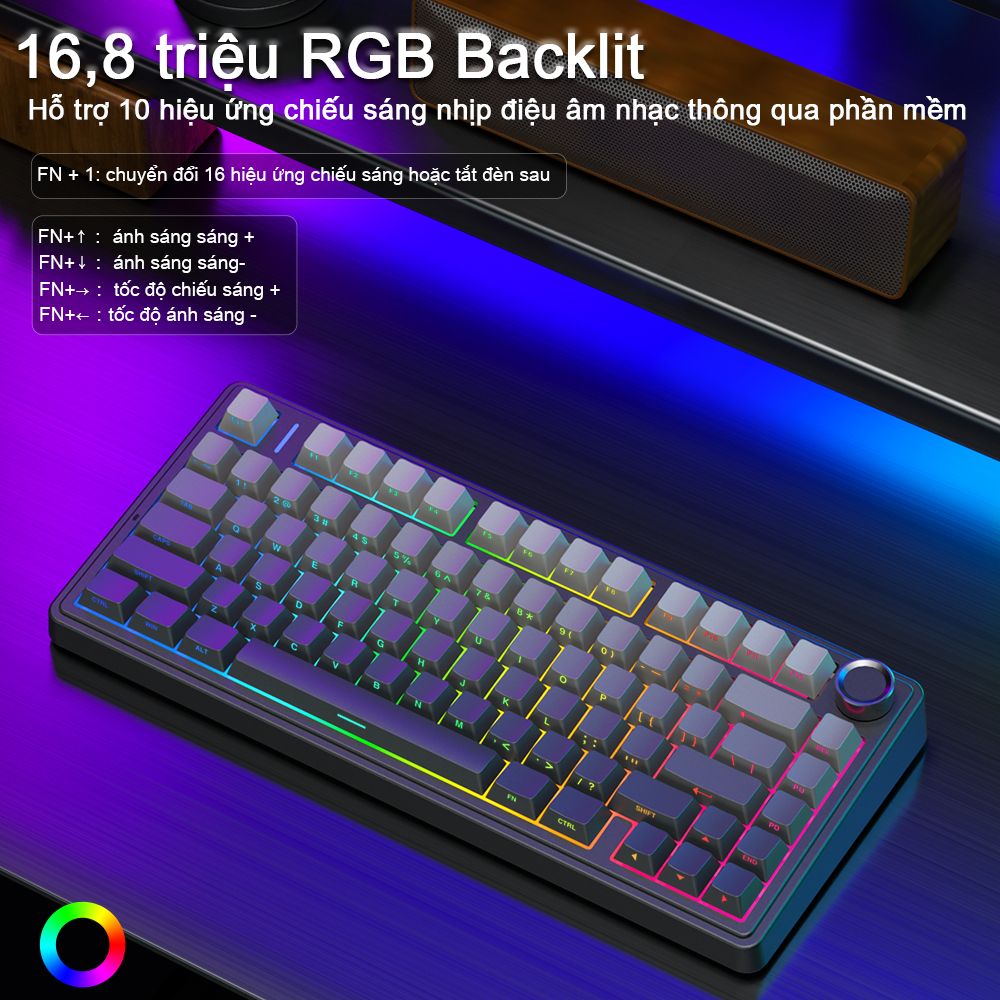 Bàn Phím Cơ AULA F75 80% - 3 Chế Độ + Núm Xoay Đa Năng Gasket Mềm Mại tiết kiệm không gian | BigBuy360 - bigbuy360.vn