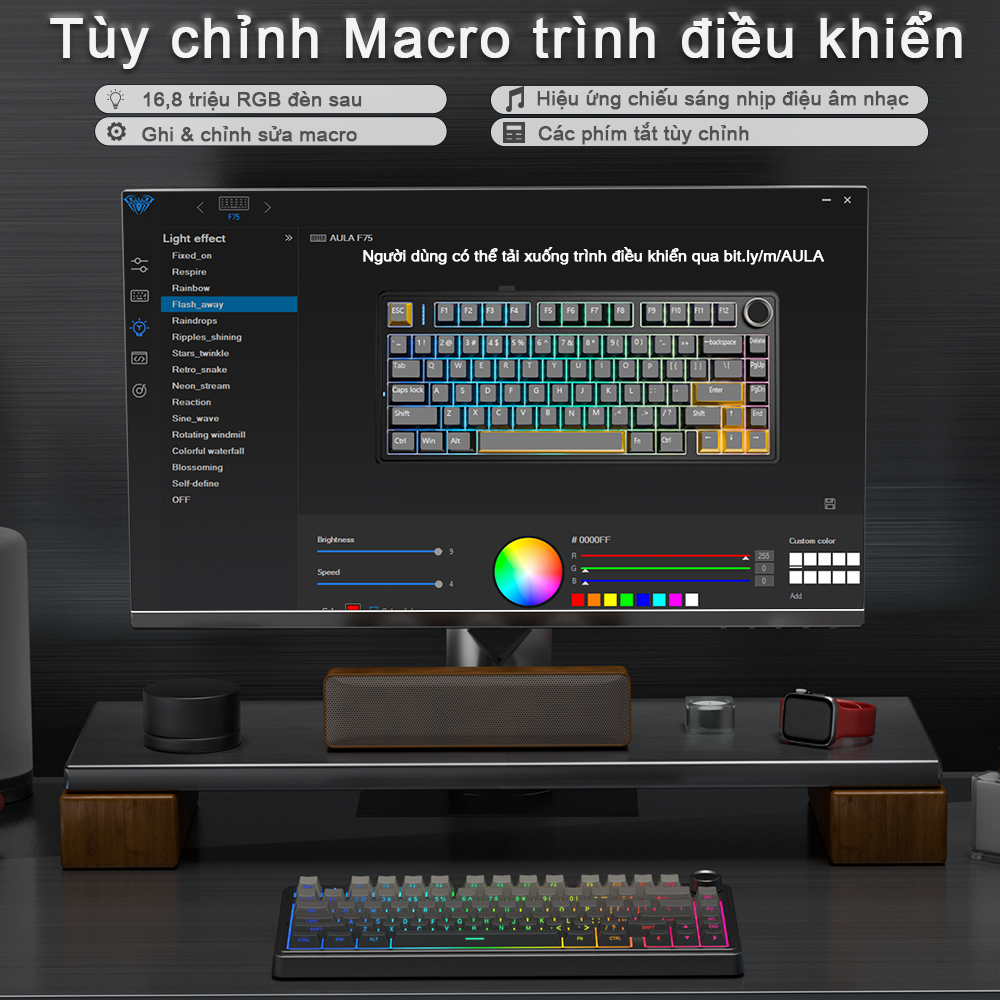 Bàn Phím Cơ AULA F75 80% - 3 Chế Độ + Núm Xoay Đa Năng Gasket Mềm Mại tiết kiệm không gian | BigBuy360 - bigbuy360.vn